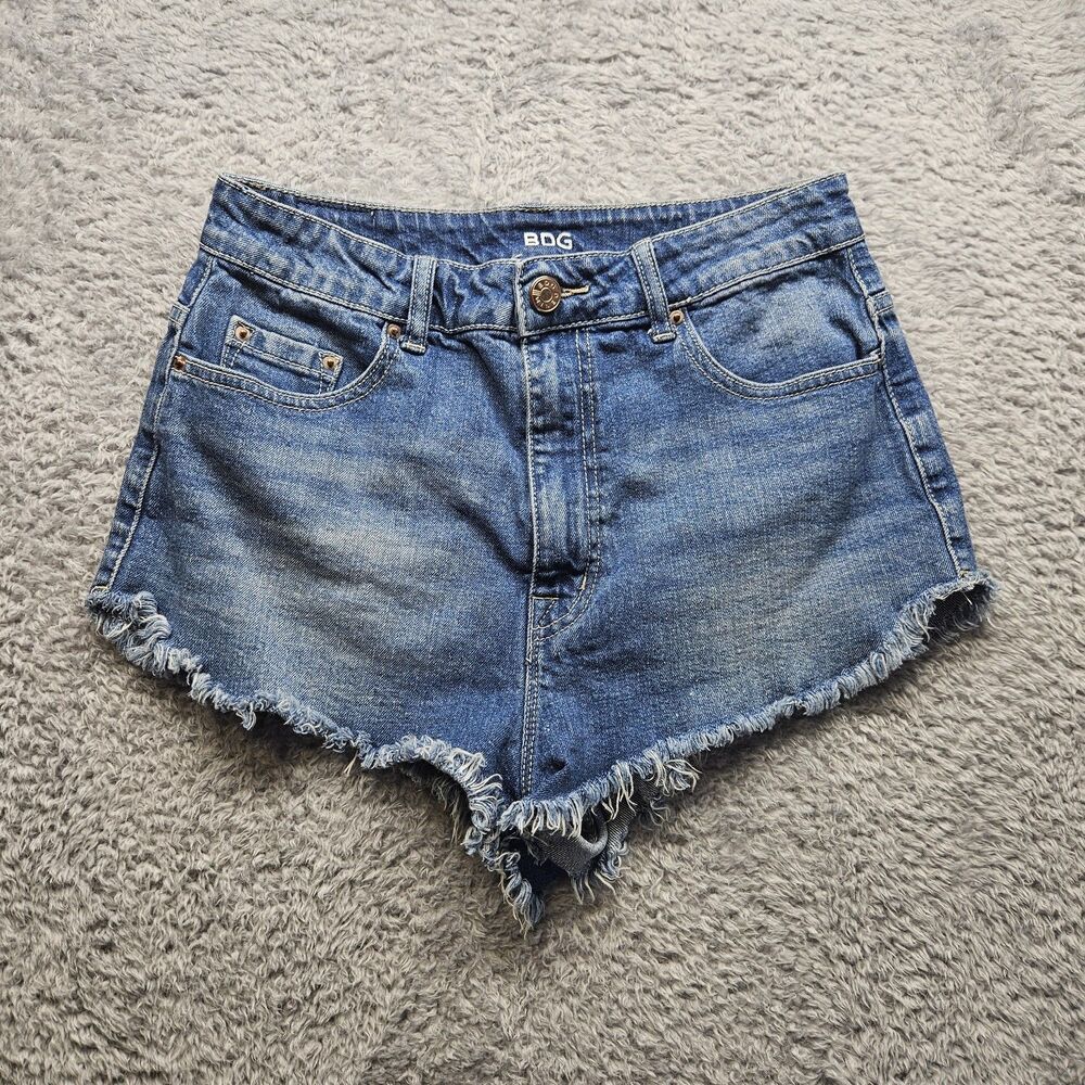 BDG Womens Denim Shorts Super High Rise Dolphin Size 10 Mini Casual Cut Off